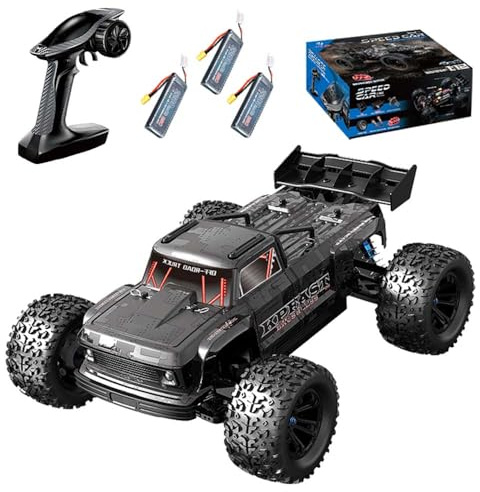 Ledovan 1/12 Fjärrstyrd bil, borstlös motor för vuxna, 70 km/h höghastighet, RC offroad lastbil, 4WD vattentät monster lastbil, 3 batterier, KF16 (svart)