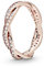 PANDORA Sparkling Twisted Lines Ring in Roségold mit 14 Karat rosévergoldete Metalllegierung und Cubic Zirkonia Timeless Collection, Größe 52