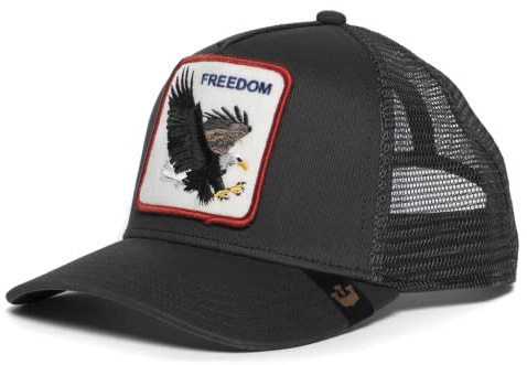 Goorin Bros., The Farm, Cappellino Trucker Snapback da Uomo, Nero, Motivo Aquila, Taglia Unica