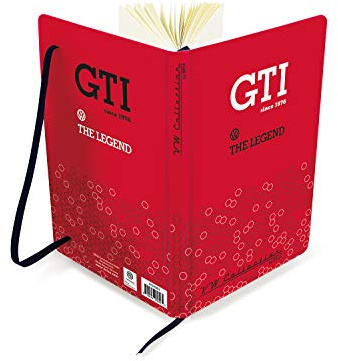 BRISA VW Collection - GTI Cuaderno Tapa Dura A5 | Volkswagen Bloc de Notas con Rayas, 192 Páginas, Cierre Elástico y Marcapáginas, The Legend/Rojo