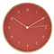 LUUK LIFESTYLE Minimalistische Wanduhr ohne Geräusche, skandinavische Deko für Wohnzimmer, Küche, Esszimmer, Eingangsbereich, 24 cm, in Rot und Gold