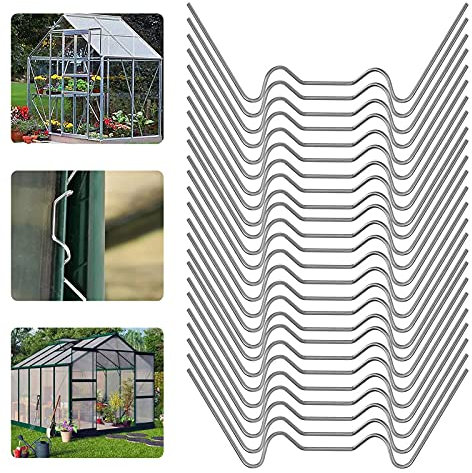 Xionghonglong Gewächshausklemmen, 50 Stück, Edelstahl, Rostfrei, Silver oder Grey, Hohlkammerplattenbefestigung