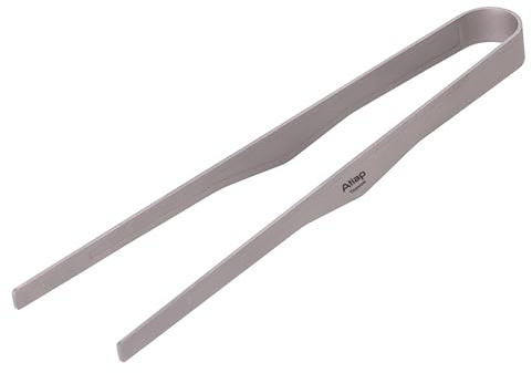 ATiAP Titanium BBQ Tongs Grill Tongs Tweezer Clip Multi Function for Kitchen Salad Steak Barbecue Buffet (Grey, 6.5)