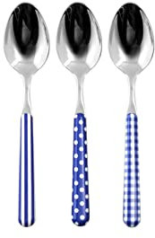 Home Provence Lot de 6 cuillères à café en acier inoxydable, motif bleu