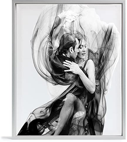 Cornice portafoto vuota per tela su telaio, formato 60 x 80 cm, effetto alluminio