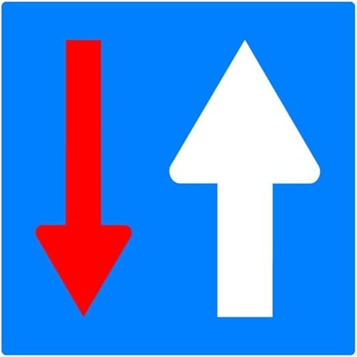 Signalétique.biz France – Panneau temporaire réfléchissant en plastique COMACEL 500 mm – Priorité au sens inverse