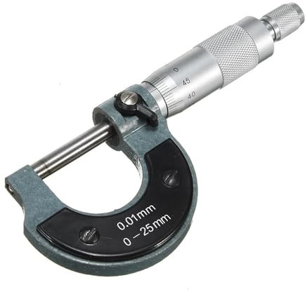 ZPFDSG Bügelmessschrauben 0,01 mm 0–25 mm externes metrisches Messgerät, Mikrometer, Maschinistenmessung mit Box, genaues Messwerkzeug