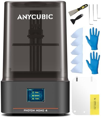 ANYCUBIC 10K 3D Drucker Photon Mono 4, mit 7 Monochrom-LCD-Bildschirm, Druckgeschwindigkeit 70 mm/h (High Speed Resin), Druckgröße 153,4x87x165mm