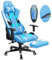 Douxlife Sedia da Gaming con Massaggio a 7 Punti, Sedia da Ufficio Ergonomica Schienale Regolabile 90-175°, Bracciolo 2D Regolabile, Poltrona da Gamer per Adulti, Portata 180 kg, Blu Bianco
