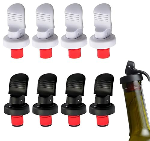 EIHI Tappi per Bottiglie di Vino, 8 PCS Tappo per Vino in Silicone, Tappi per Bottiglie Riutilizzabili Tappo Vino Sottovuoto, per Conservare ​la Birra Champagne, Keep Fresh per Vino Birra