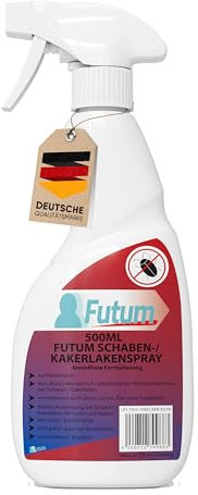 NEU Biozidfreies Schaben & Kakerlaken spray 500ml – Spray gegen Kakerlaken & Schaben Bekämpfung Sofortwirkung -Cockroach Spray & Mittel gegen Schaben – Geruchsarm & Fleckenfrei – Schaben Spray FUTUM
