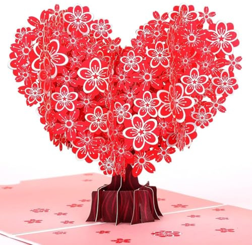 Tarjeta Pop-Up Ramo de Corazón, Dulce Tarjeta de Amor 3D para Esposa y Amante, Tarjeta de Regalo Romántica con Corazón para Cumpleaños, Aniversario de Boda, San Valentín, Tarjeta de Felicitación
