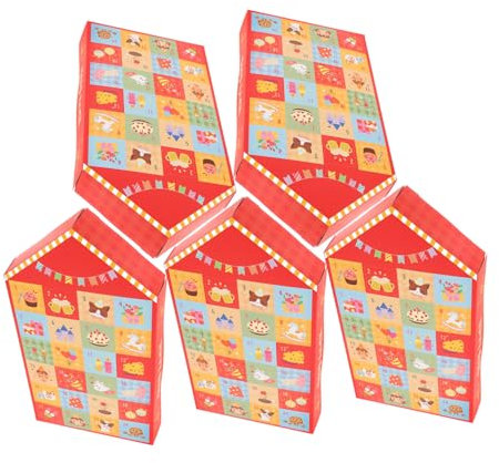 EXQUIMEUBLE 5pièces Lot De Boîtes Calendrier De Diy Vides Pour Cadeaux De Noël Bonbons Décoration De Fête Emballage De Friandises