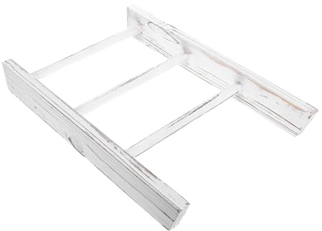 Ipetboom Échelle Porte-Serviettes Miniature Blanche Multifonction pour Salle de Bain et Cuisine Style Ferme Rangement Compact pour Serviettes et Décoration Rustique