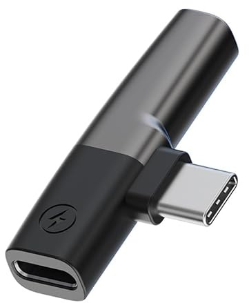 Adaptador USB C a Jack 3,5 mm y Carga 2 en 1, adaptador auriculares Tipo C a jack con DAC, compatible con i Phone 16/15 Pro Max, Sam sung Galaxy, Hua wei y otros móviles USB-C, música y carga a la vez