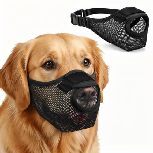 Museruola per Cani, Museruola Regolabile e Traspirante per Animali Domestici, Anti-Masticatore e Protezione per Evitare Ingestione Accidentale, Adatta a Cani di Piccola, Taglia S