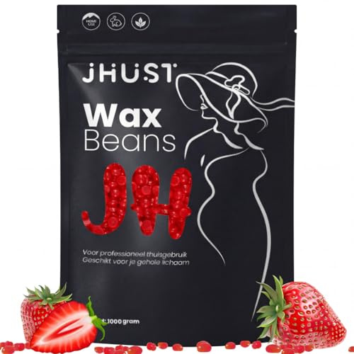 Varmvaxpärlor för hårborttagning, vaxbönor för kropp, intimt och ansikte, varmt vax utan ränder (jordgubb)