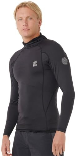 Rip Curl 2026 Uomo Cerca UPF Performance Maglia A Maniche Lunghe con Cappuccio in 16IMRV - Black
