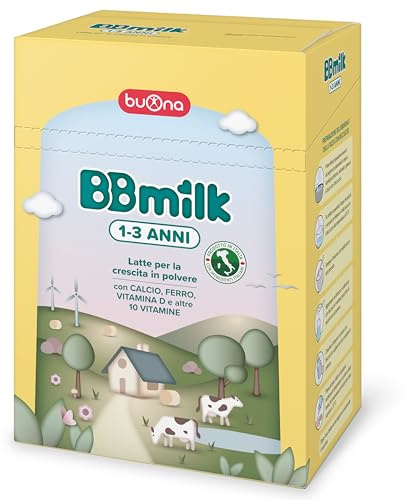 Buona Latte in Polvere Bambini, BBmilk 1 3 anni 2x400g, con Ferro, Calcio, Vitamina D e Zinco, Latte Crescita per Fabbisogni nella Prima Infanzia da 1 a 3 Anni