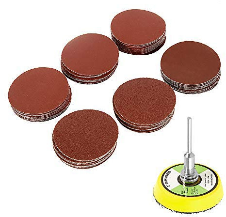 Dandelionsky 60PCS 2 Inch Sander Disc Sanding Disk 100-2000 Grit Sandpaper with Abrasive Polish Pad Plate for Drill Grinder Rotary Tools