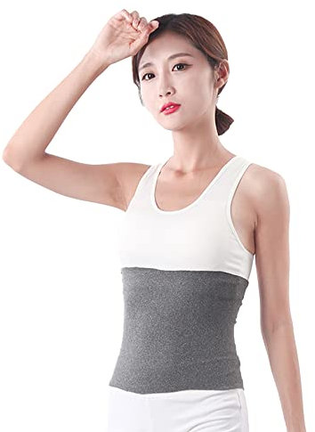 YUPPIE TONE Calentador de riñones para mujer con soporte de cintura alargado, color gris XXL