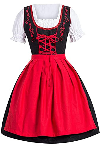 Dirndl Dresses Women Halloween Costumes Plus Size Costume Homecoming Dresses Wedding Outfit (Red, XXXXXL)