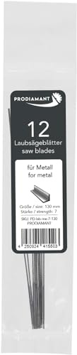 PRODIAMANT Lot de 12 lames de scie à chantourner en spirale - Taille 1 - Pour bois et plastique - 130 mm - Coupe tous les côtés - Fabriquées en Allemagne