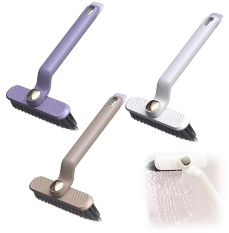 Hsyadazi 3 cepillos de limpieza multifuncionales de 360°, cepillo limpio, cepillo de limpieza de juntas para baldosas de suelo, cepillo giratorio para limpieza de juntas en el baño, inodoro, cocina,