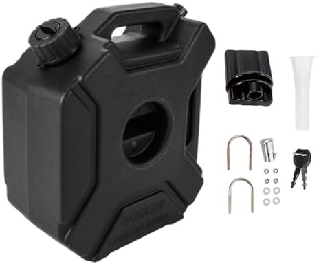 Motorcycle Oil Bottle, Engine Fluid Reserve Tank, 5L Fuels Container with Handle, Sturdy Leakproof Storage Jug, Motorbike Adventure Car Backup Bottles for Outdoor Riding 1050g