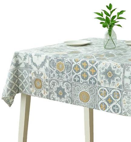 Sedalinne – Mantel Hule Mosaico 100x140cm - Mantel Mesa Rectangular de PVC para Cocina o Comedor - Impermeable y Antimanchas - Fácil de Limpiar y Resistente - Diseño Decorativo Estilo Hidráulico