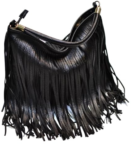 Borsa Frange Borsa a tracolla con nappe, grande capacità, casual, con nappe