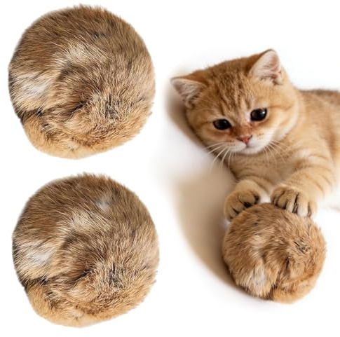Cesujowaz Jouet pour Chat Balles 2er Set, Balles Douces en Peluche avec Cataire, Jouet pour Chat d’Intérieur