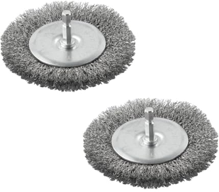 Elektrisk fogborste i rostfritt stål, reservborstar för elektriska fogborstar, tillbehör, diameter 100 mm, silver, 2 stycken