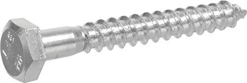 Hillman 50 Pcs Hex Head Lag Screws (3/8 x 6) | Hex Drive Wood Lag Bolts for Structural Wood Connections | Zinc-Plated Steel Fasteners for Decks, Framing, Retaining Walls & Outdoor Projects