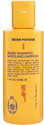 Seven Potions Bart-Shampoo für Männer - Sanfte, reinigende Bartreinigung für einen sauberen Bart ohne Juckreiz- natürlich, vegan, ohne Tierversuche - Woodland Harmony (100 ml)