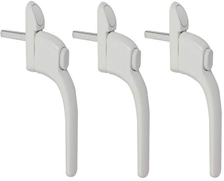 Uppsättning av 3 fönsterhandtag med tryckknapp balkongdörrhandtag barnsäkerhet fönsterhandtag aluminium fönster handtag vit