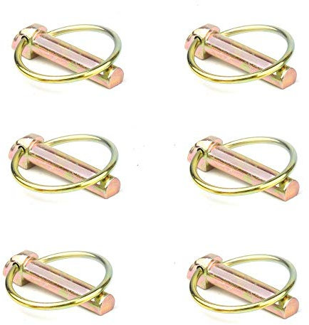 Kit di 6 perni di collegamento con anello di collegamento per trattori agricoli, rimorchi, camion, tosaerba, 7/16 x 1-3/4 pollici