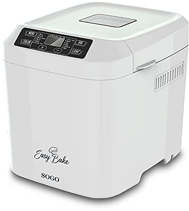 SOGO Panificadora y Robot Multifunción: 12 Programas Automáticos, Función de Mantener Caliente, Retraso Preestablecido de 13 Horas. Capacidad de 750g, 580W (SS-10722)