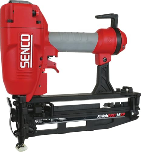 Senco FINISHPRO16XP Finish Nailer 1.6mm (RX) – Pneumatic 32–65mm Brad Nailer - Ultra‑Durable Magnesium Body - EZ‑Clear Latch - 110‑Nail Magazine - Case Included – 9S2001N