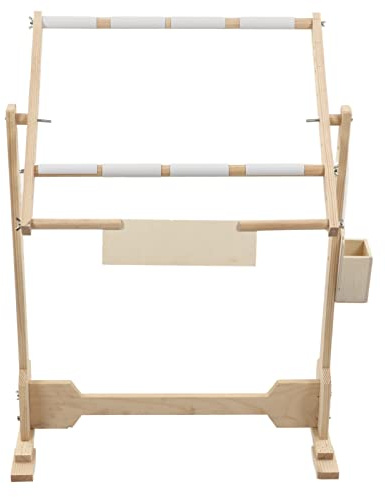Ejoyous 9CT Cross Stitch Frame, 50cm 5 Height Levels 360 Degree Rotation Wooden Embroidery Tapestry Floor Stand for Large Projects