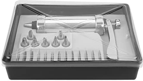 Akozon Juego de Cortadores de Galletas de Aleación de Aluminio de 3 Piezas con Pistola Pastelera de Crema - Prensa de Galletas Multifuncional para Bricolaje - Diseño de Punta