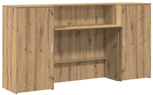 vidaXL Receptionsdisk artisan ek 200x50x103,5 cm konstruerat trä, reception, kontorsreception, kassadisk, salongsreception, receptionsbar