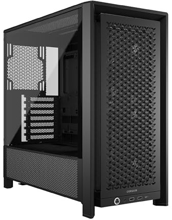 CORSAIR Frame 4000D RS Caja Modular Mid-Tower de Gran Flujo de Aire para PC – 3X Ventiladores RS – Sistema de Montaje de Ventiladores InfiniRail™ – Se Adapta a Múltiples Radiadores de 360 mm – Negro