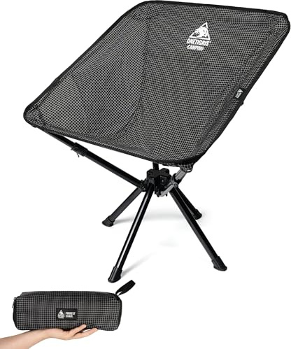 OneTigris Forrest Campingstuhl faltbar 100 kg, Klappstuhl klein leicht schnelle Montage, Strandstuhl klappbar mit integrierter Tragetasche, Angelstuhl, Faltstuhl kleines Packmaß für Outdoor, Wandern
