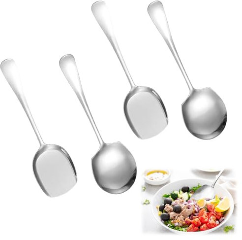 4 Pezzi Cucchiaio da Portata in Acciaio Inossidabile,Cucchiai Grandi con Manici Lunghi per Buffet Grandi,Cucchiai da portata,Portata per Ristoranti a Buffet.