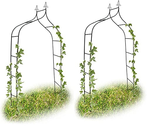 Arco de jardín de metal con rosas, arcos de boda, pabellón, entrada, plantas trepadoras, para interiores y exteriores, decoración para celebraciones, resistente a la intemperie