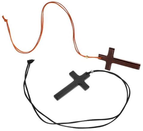 Luxshiny Holz Kreuz Anhänger für Rückspiegel Auto Innendekoration Kreative für Männer und Frauen Stilvolle Autozubehörteile Langlebige und Kruzifix Designs