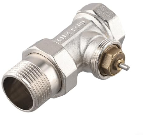 HanOaki Válvula termostática de cobre amarillo del radiador, sin la cabeza termostática para el sistema de calefacción casero Control de temperatura DN15/DN20/DN25 (DN25)