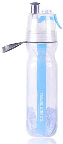 OEBUAFI Botella de Agua con Pulverizador 2 en 1, Botella para Beber y Nebulizar, 500 Ml con Boquilla Atomizadora y a Prueba de Fugas para Deportes Al Aire Libre, Ciclismo, Camping, (rojo)