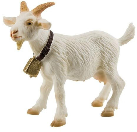 Bullyland 62318 - Spielfigur Ziege weiß, ca. 9 cm große Tierfigur, detailgetreu, PVC-frei, ideal als kleines Geschenk für Kinder ab 3 Jahren
